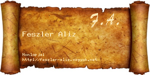 Feszler Aliz névjegykártya